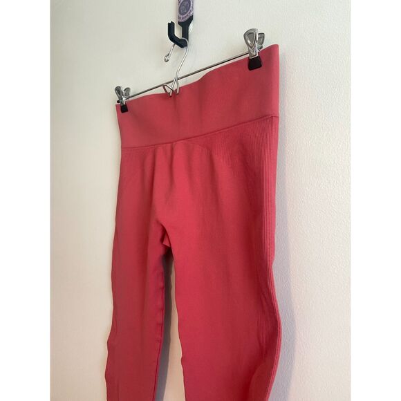 SET ACTIVE Sculptflex Ribbed Leggings SIZE LARGE Pink Coral Color - Picture 2 of 5